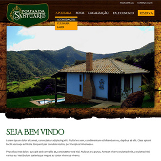 Interface do site da Pousada Santuário desenvolvido por Pedro Dias