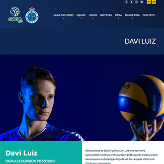 Interface do site do Sada Cruzeiro Vôlei desenvolvido por Pedro Dias